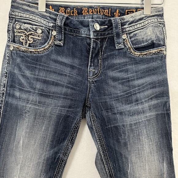 Rock Revival Jeans Women 26 (actual 28x28) Betty Boot Cut Embroidered Western - Picture 3 of 15